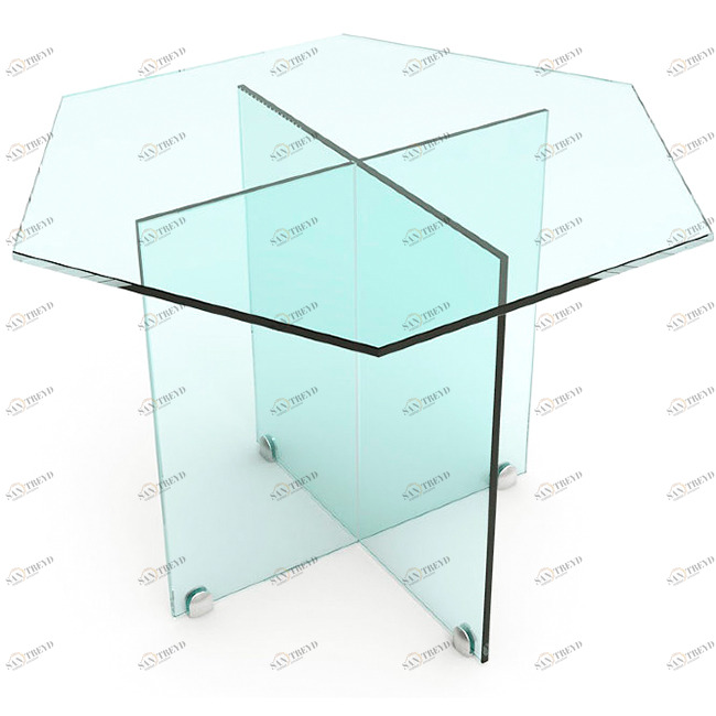 Журнальный столик стеклянный шестигранный 60 см "Изи" GRAUM  304082 Прозрачный 