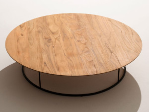 Алюминиевый круглый низкий садовый журнальный столик