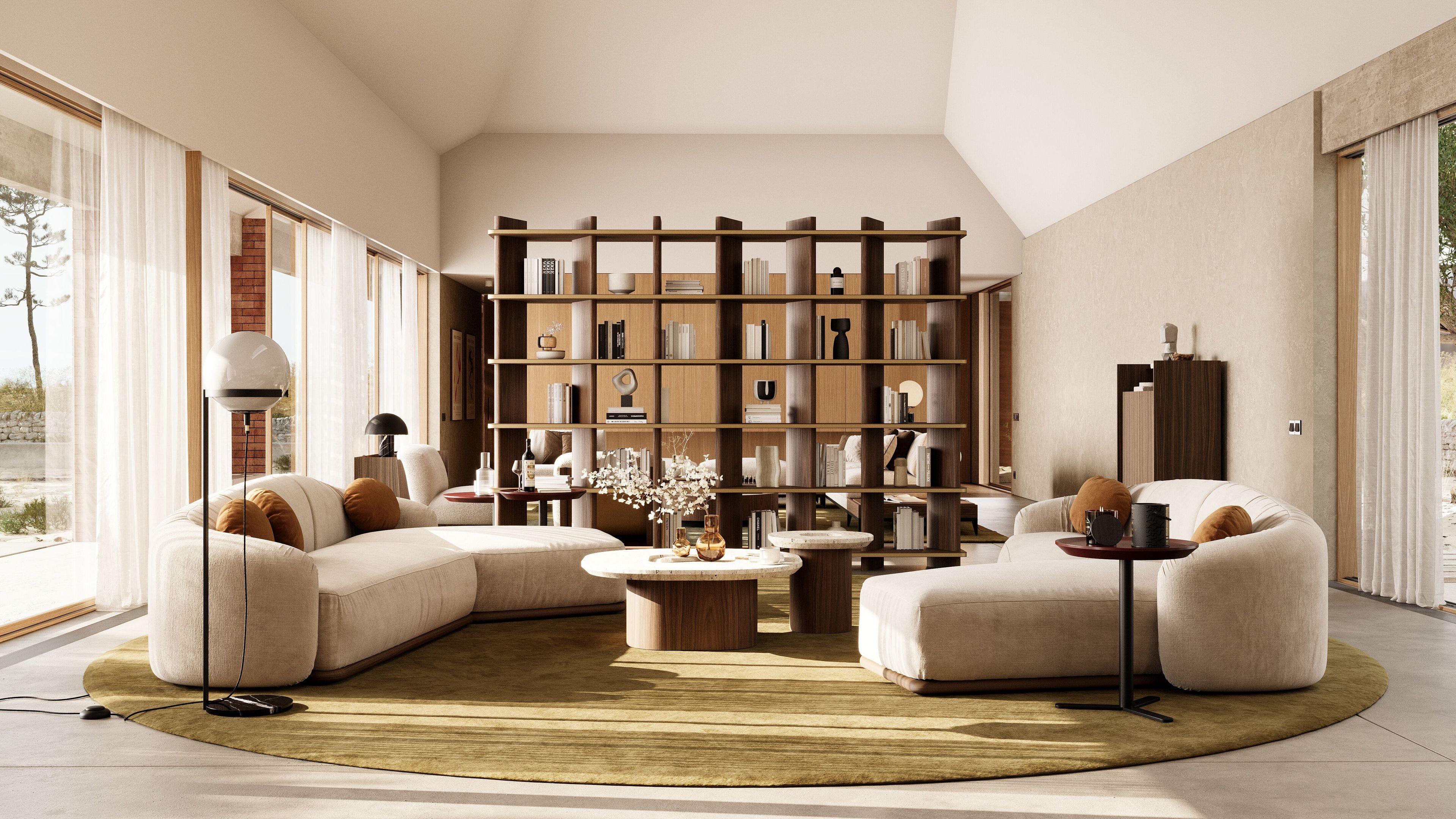 Квадратный журнальный столик из травертина Laskasas Essence ARCH-00063624 - Вид №4