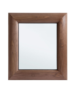 Круглое зеркало из орехового дерева с рамкой