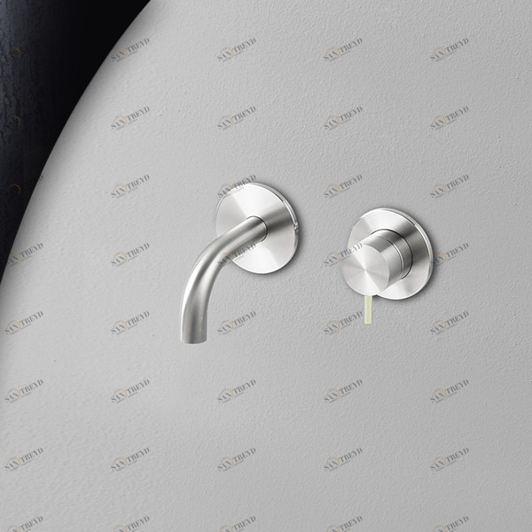 Смеситель для раковины сталь глянцевая с серой ручкой Toki Radomonte TKI17LCIL29