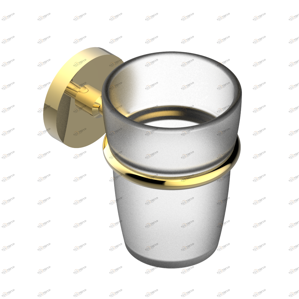 G9A-536 Стакан настенный для зубных щёток Thg-paris System métal lisse Покрытие PVD золотистый цвет G9A-536 CAT.F