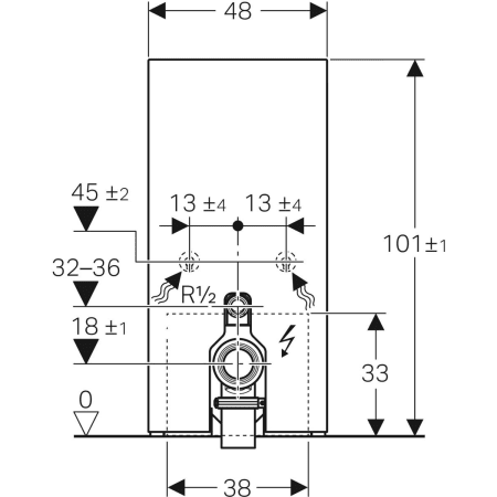 131.201.JK.5 Сантехнический модуль Geberit Monolith Plus для напольного унитаза, 101 см, передняя обшивка из стекла Geberit  - Вид №2
