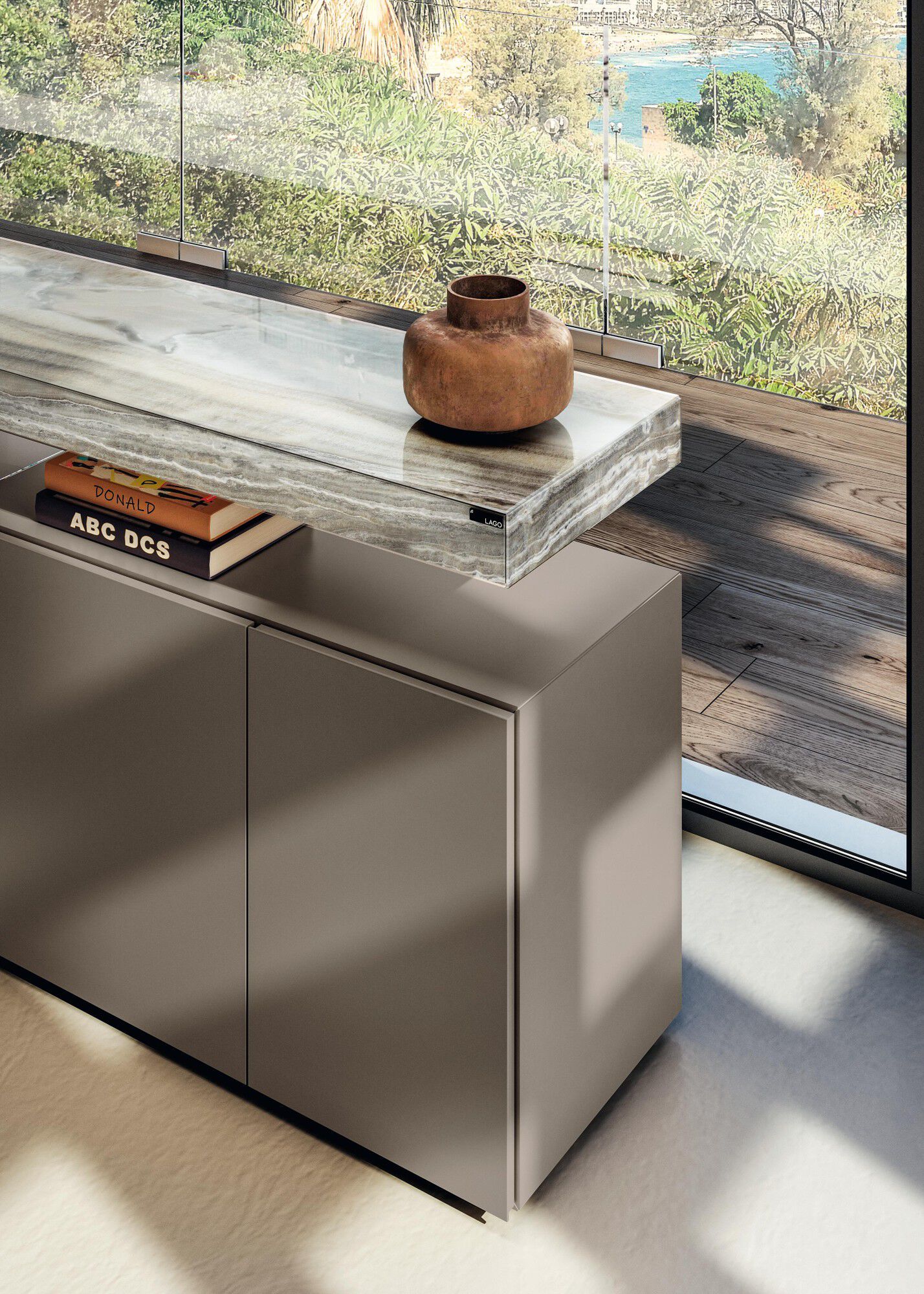 Стеклянный шкаф с распашными дверями Lago Air ARCH-00079970 - Вид №1