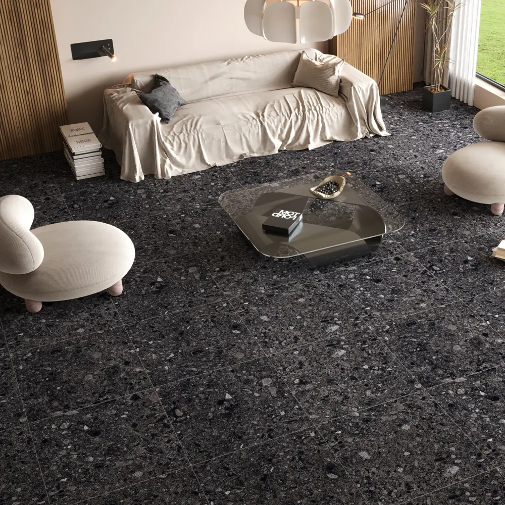 Глазурованный керамогранит Stonella Dark 60x60 см 1.44 м² матовый цвет черный Santreyd STLM-2016711