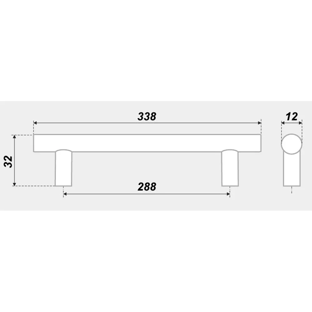 Мебельная ручка-рейлинг золото глянцевое 288 мм BOYARD STLM-2022118 - Вид №2