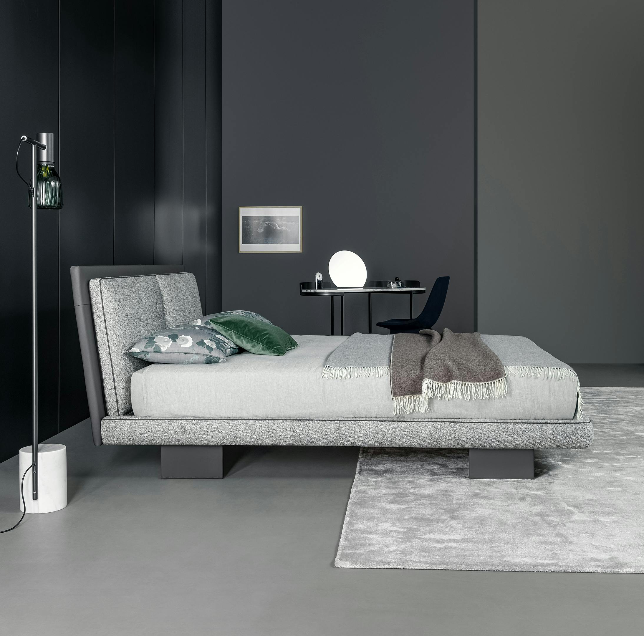 Двуспальная кровать из ткани и кожи BONALDO TARA ARCH-00059800 - Вид №4