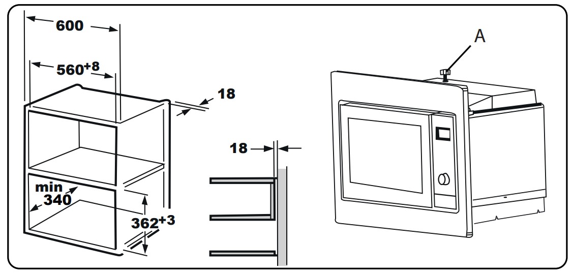 9901643 Встраиваемая микроволновая печь Evelux MW 20 X серебристый STDN-0116361 - Вид №10