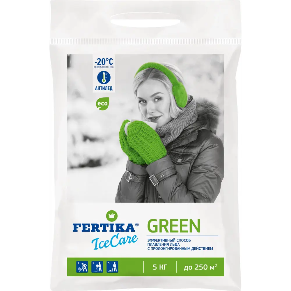 FERTIKA Ice Care Green - профессиональный противогололедный реагент 5 кг 83665666 STLM-0043179 - Вид №2