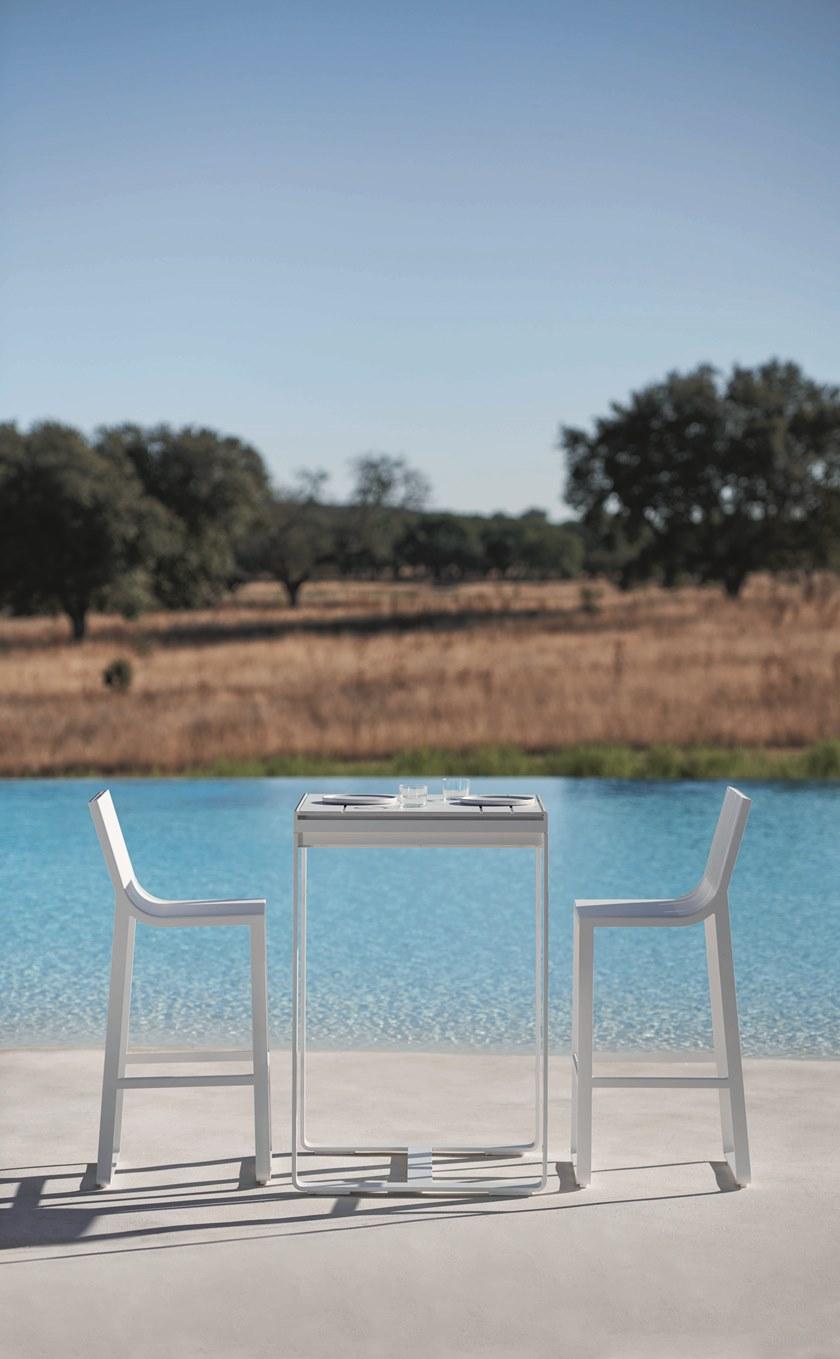 GANDIABLASCO Высокий табурет из термо-лакированного алюминия с салазками Flat sun-id-1490158 - Вид №2