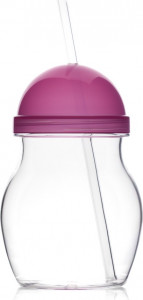 10640051 Diligence4us Бокал-матрешка с соломинкой 420мл Diligence4us (красная крышка) Акрил