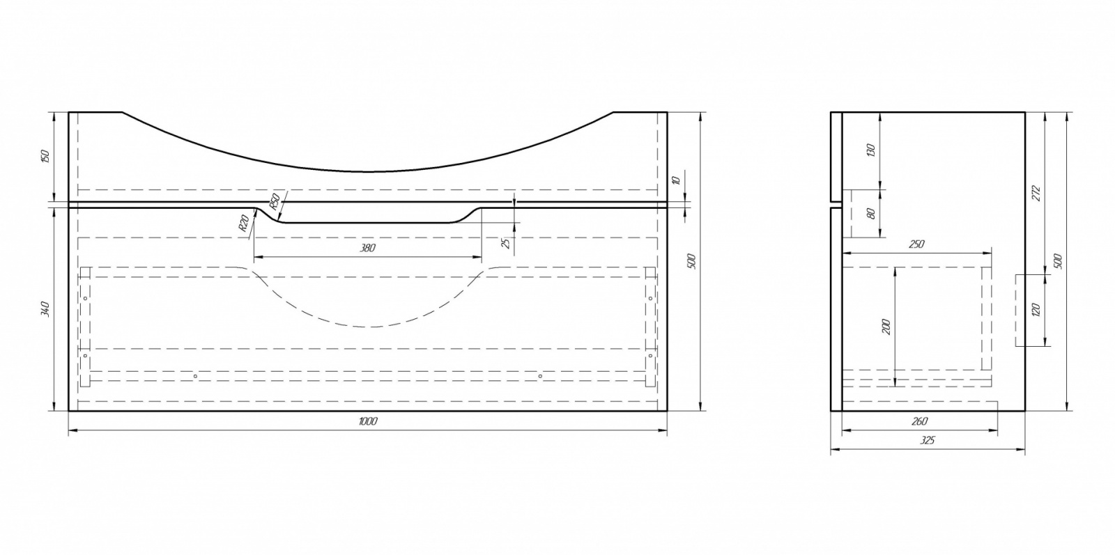 99.0104 Тумба под раковину Dreja Laguna - Вид №1