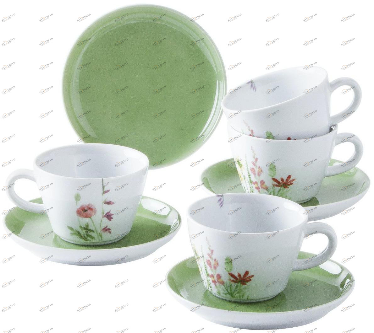 39G230A69358C MG Wildflower cappuccinoset 8 частей пять чувств акварель зеленый Kahla-porzellan 