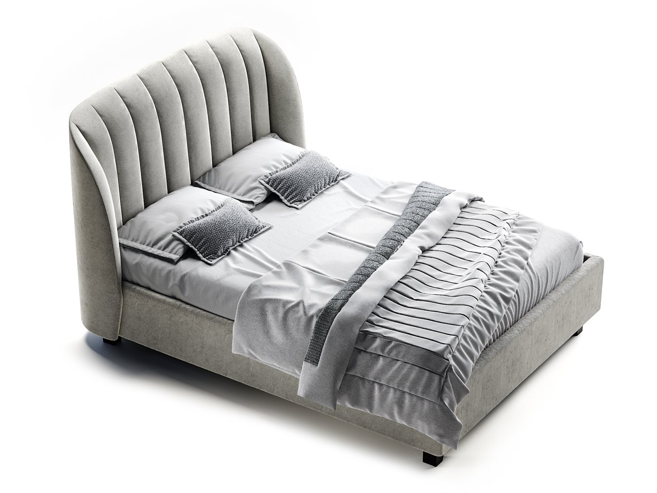 Кровать двуспальная 160х200 серая Tulip THE IDEA ДИЗАЙНЕРСКИЕ 210648 Серый  - Вид №1