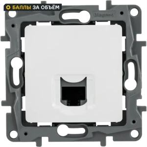 Розетка компьютерная RJ45 категория 6 UTP Legrand Etika цвет белый 82153462 STLM-2140301