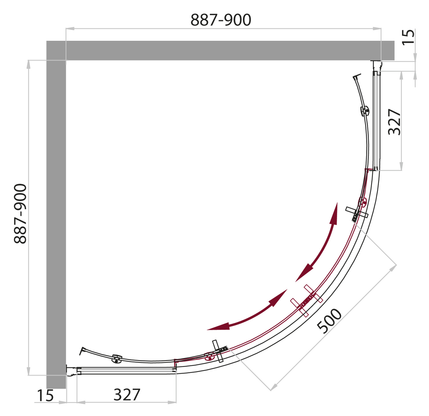 ДУШЕВАЯ КАБИНА BELBAGNO UNO-CAB-R-2-90-P-Cr-TOP - Вид №8