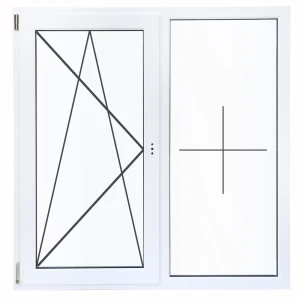 Окно пластиковое ПВХ VEKA двустворчатое 1410x1450 мм (ВxШ) двуxкамерный стеклопакет белый