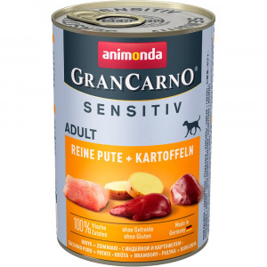 ПР0058887 Корм для собак Gran Carno Sensitiv индейка с картофелем банка 400г Animonda