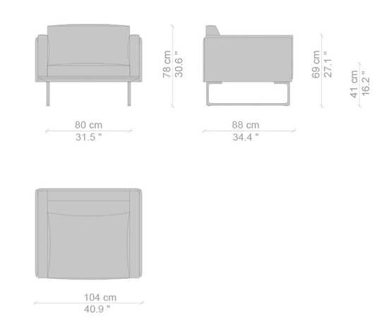 Тканевое кресло с подлокотниками CASSINA 8 ARCH-00047680 - Вид №2