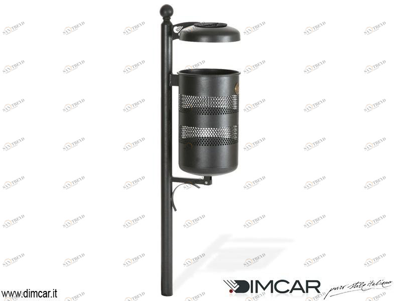 DIMCAR Урна металлическая с крышкой и пепельницей  208-bis-p 