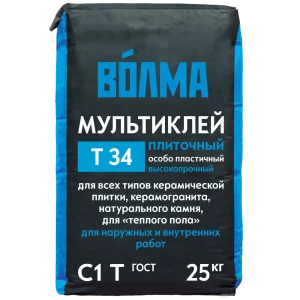 Клей для плитки Волма Мультиклей Т-34, 25 кг