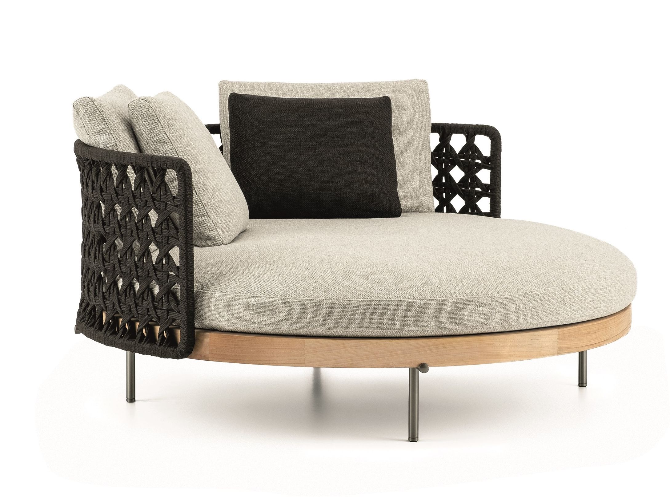Круглый открытый диван с веревкой спинки Minotti Torii Nest Outdoor ARCH-00021650