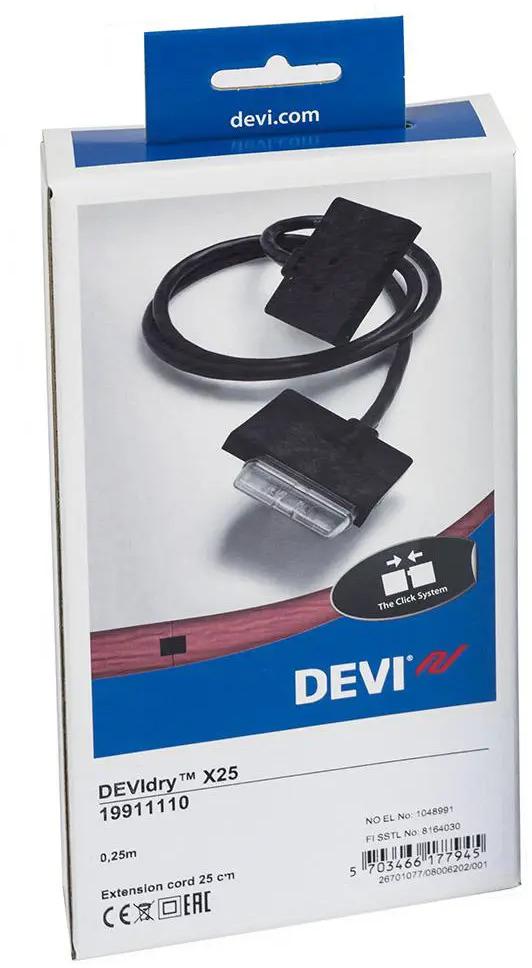 90085710 Кабель-удлинитель для нагревательного мата Devi Devidry 0.25 м STLM-0106212