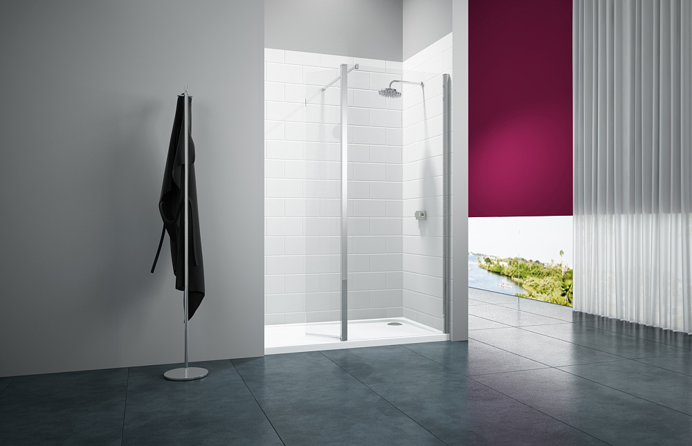 Душевая перегородка M8SW211 Merlyn 8 Series Хромированный - Вид №1