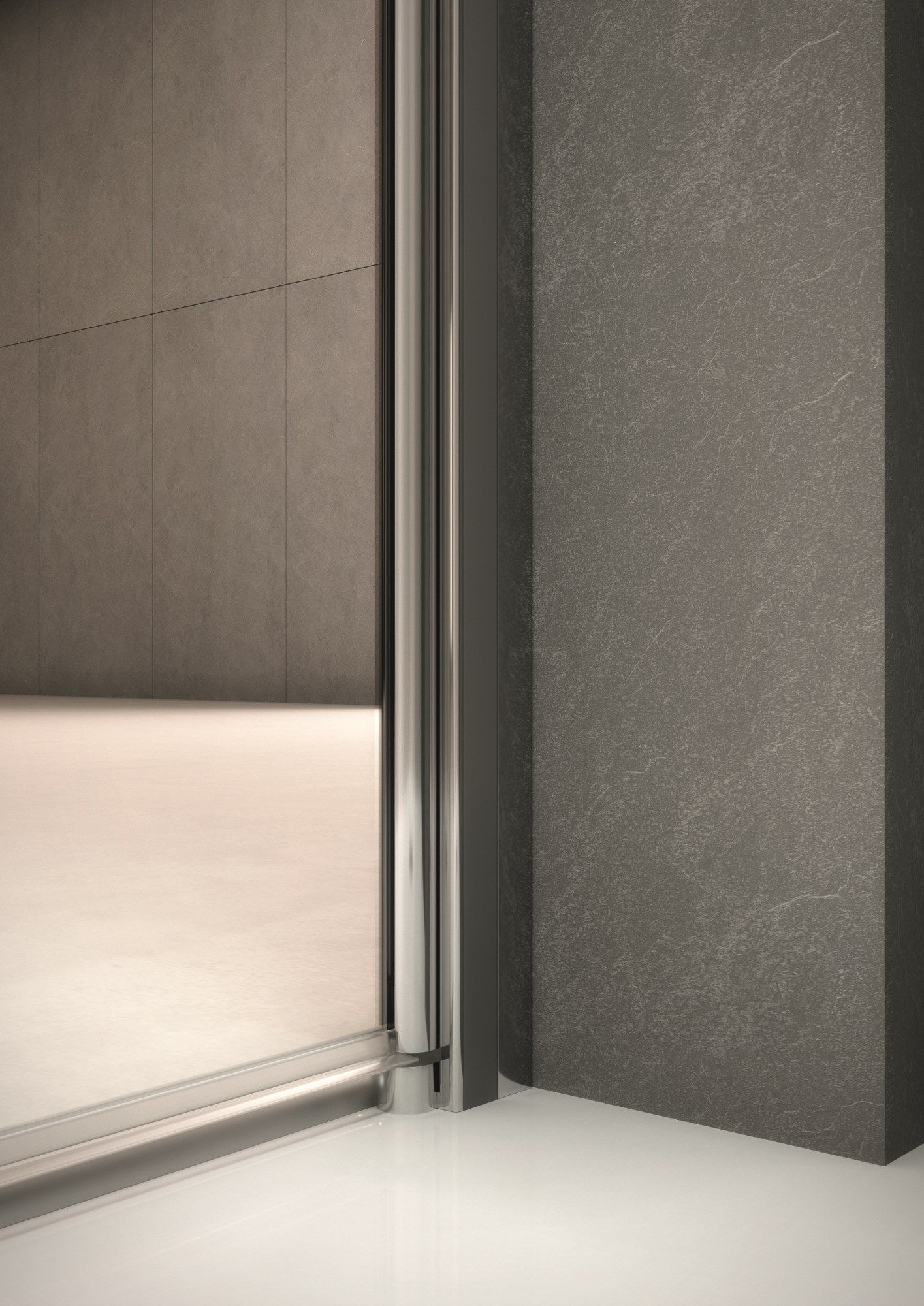 Стеклянная угловая душевая кабина с распашной дверью INDA® Claire design ARCH-00000562 - Вид №3