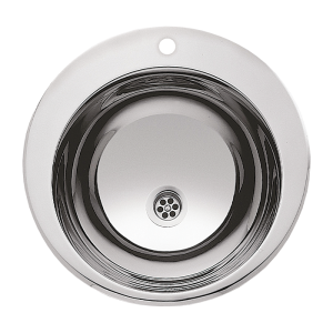 73282 Нержавеющий углублённый круглый умывальник с отверстием для смесителя, Ø 360 мм SANELA