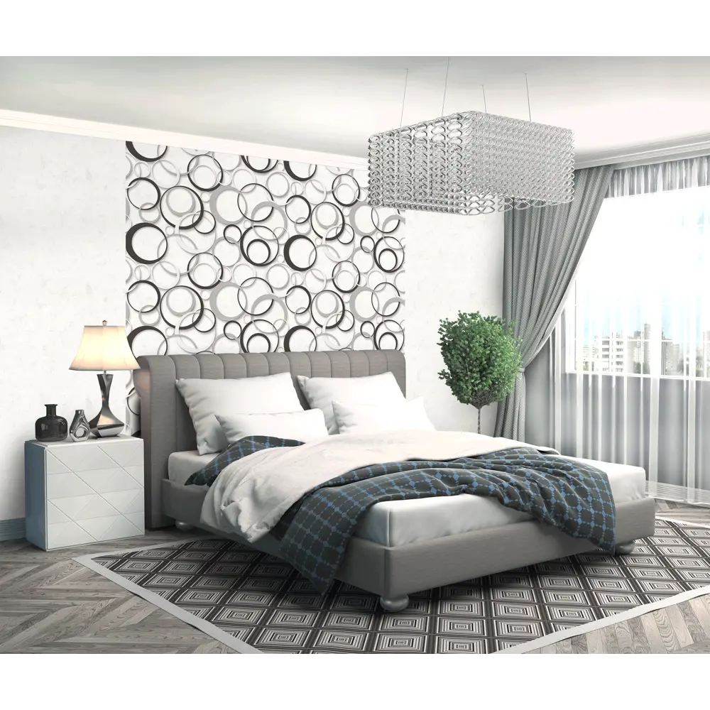 Обои флизелиновые Ovk design Кольца светло-серые 1.06 м 10515-01 83671378 STLM-2129809 - Вид №3