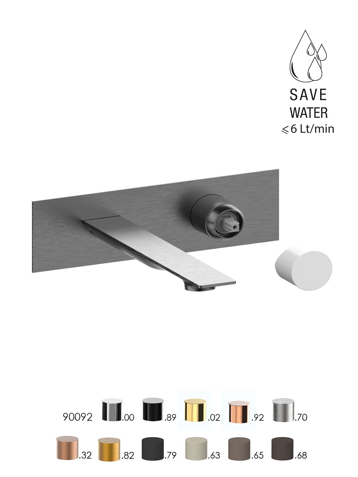 Смеситель для раковины с ограничителем расхода с пластиной Rubinetterie Frattini Narciso S ARCH-00138344 - Вид №3