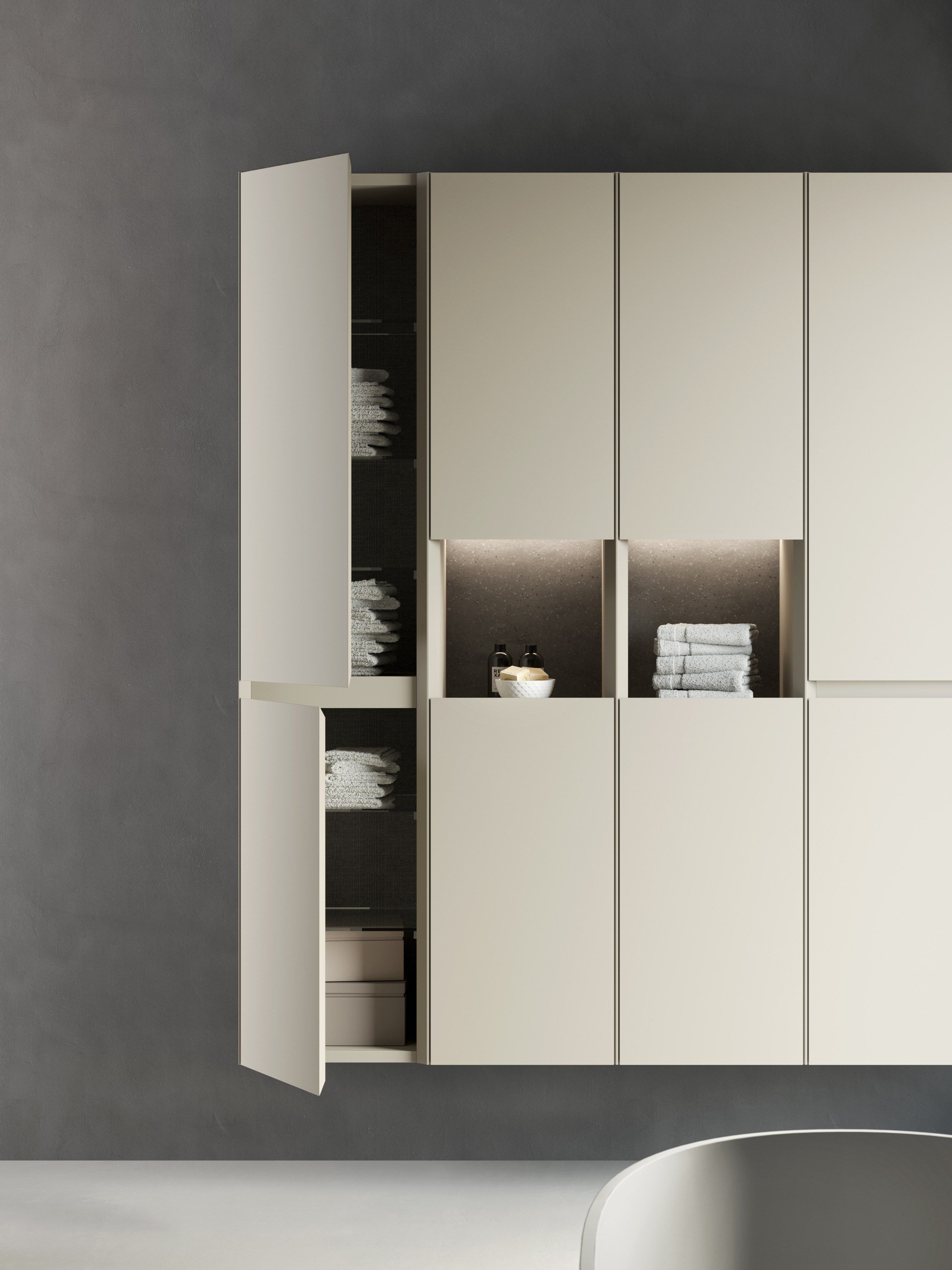 Навесной шкаф для ванной комнаты с гостиной и дверцами Rexa Compact Living ARCH-00082542 - Вид №3