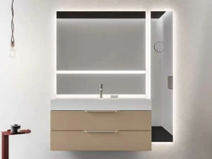 Cerasa Тумба под умывальник, лакированная, с зеркалом Nerolab