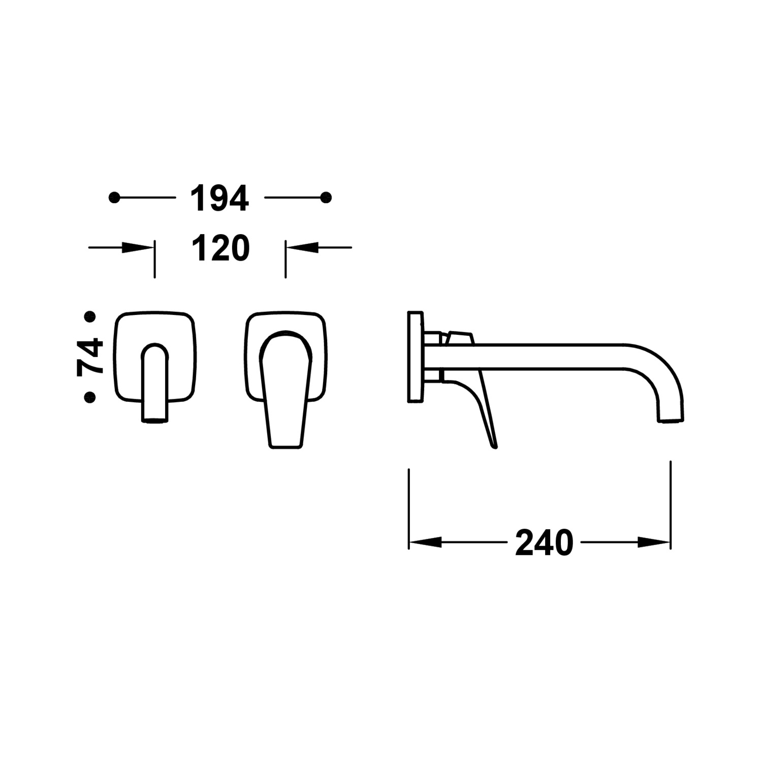 Видимая деталь CANIGÓ для встроенного корпуса умывальника-21730022 TRES Canigo - Вид №1
