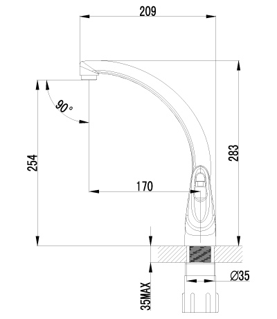 LM4155C Смеситель Luna для кухни LEMARK LUNA - Вид №1