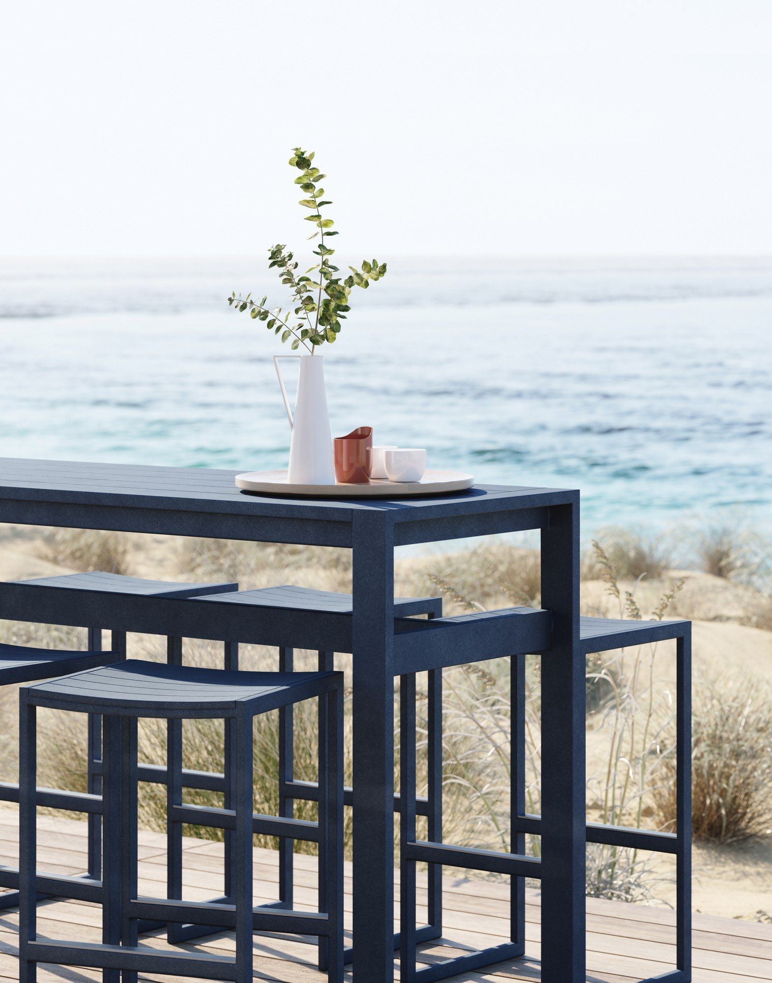 Алюминиевый высокий стул с порошковым покрытием с подставкой для ног Case Eos ARCH-00093146 - Вид №4