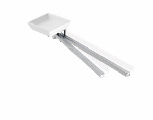 U18(08-BI) Stil Haus Urania, полотенцедержатель двойной поворотный + кер. мыльница, цвет хром - белая керамика