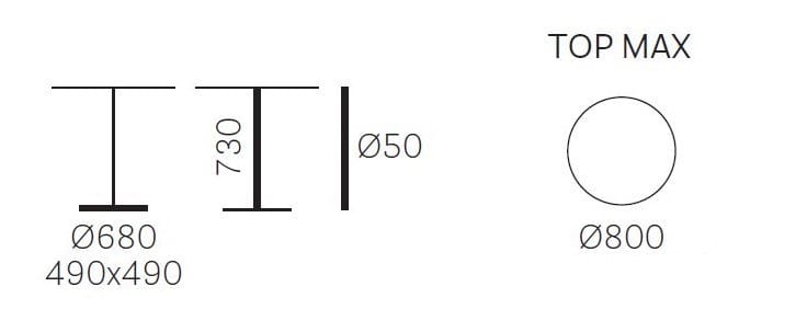 Круглый алюминиевый стол для контракта Pedrali Laja ARCH-00118055 - Вид №2