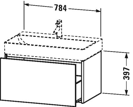 XS406204949 XSquare Тумбочка подвесная Графит матовый, декор Duravit - Вид №1