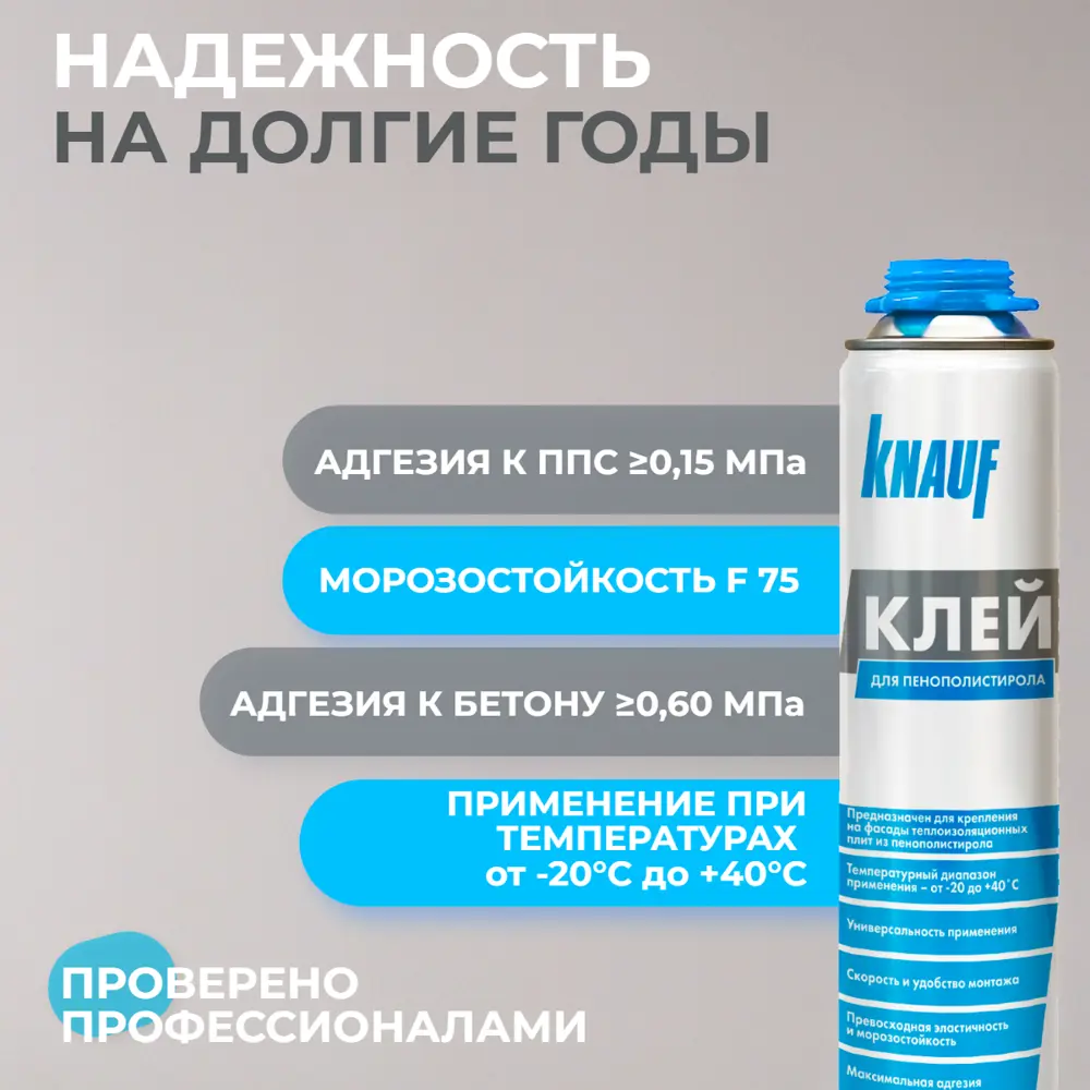 Клей аэрозольный полиуретановый Knauf для пенополистирола 850 мл STLM-2167807 - Вид №2