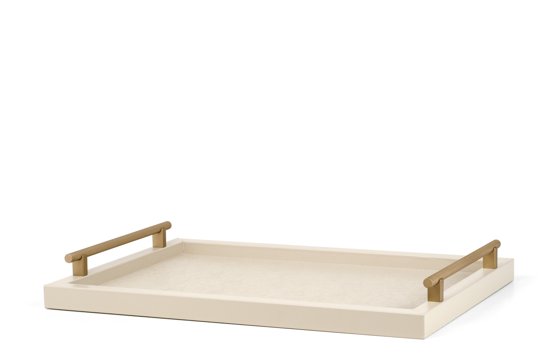 Дафне Поднос - 40X25 см/металл-отделка_сатин-латунь/зерненая кожа_верблюжий