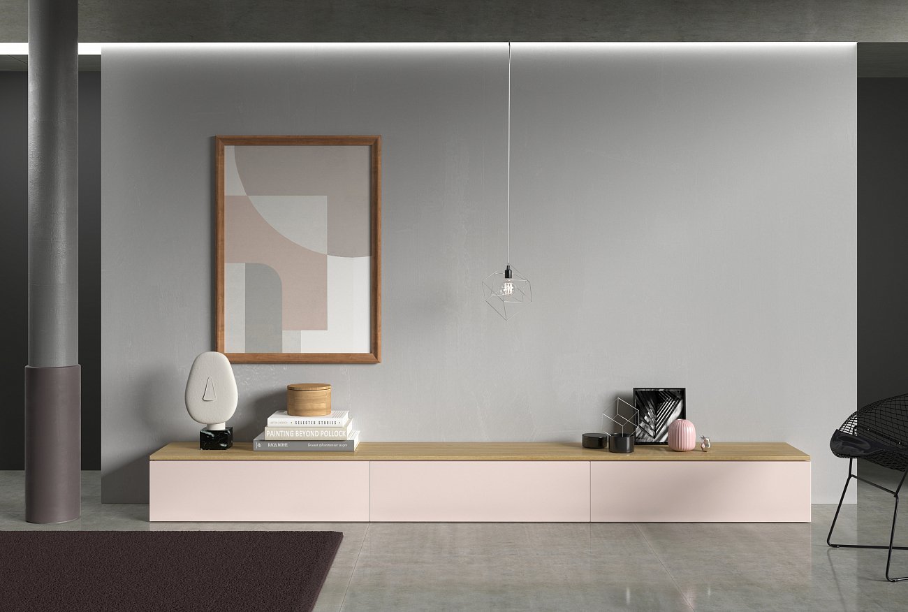 Тумба под телевизор с ящиками серо-бежевая 270 см Tall BRAGIN DESIGN  00-3879352 Бежевый  - Вид №2