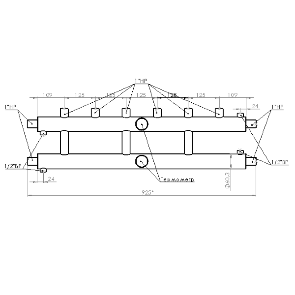 Купить Распределительный коллектор 60 кВт, 3+1 контур Прокситерм GK2531 - Вид №6