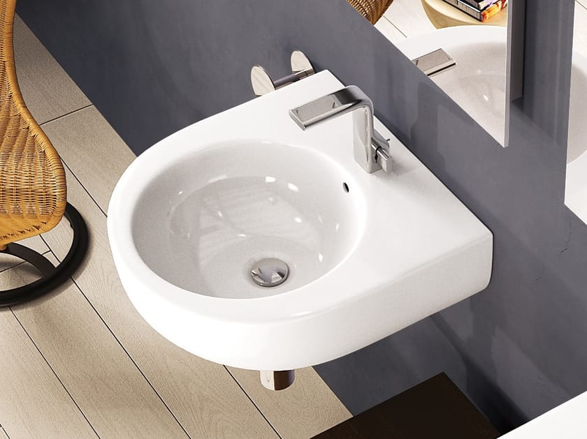 Керамическая подвесная мойка для рук с круглым переливом Ceramica Flaminia Pass ARCH-00088384