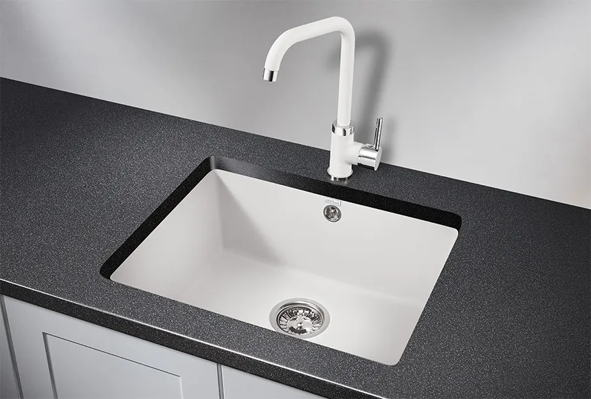 5551, АРКТИК (БЕЛЫЙ), кухонная мойка, кварц GRANULA 5551-ST231