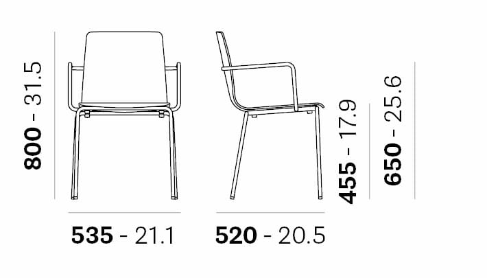 Штабелируемый стул из инженерного пластика с подлокотниками Pedrali Inga ARCH-00004955 - Вид №2