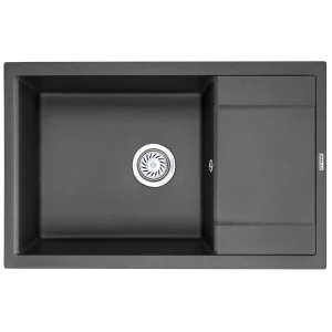 91329170 Врезная мойка Krona КА-00006892 78x50x20 см кварц цвет черный STLM-1386880
