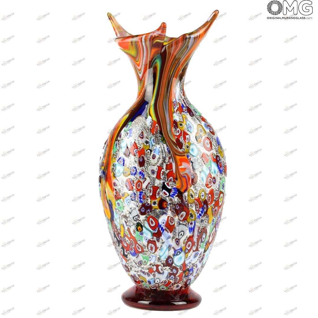 597 ORIGINALMURANOGLASS Ваза из дутого муранского стекла "Чайка" - OMG 14 см 