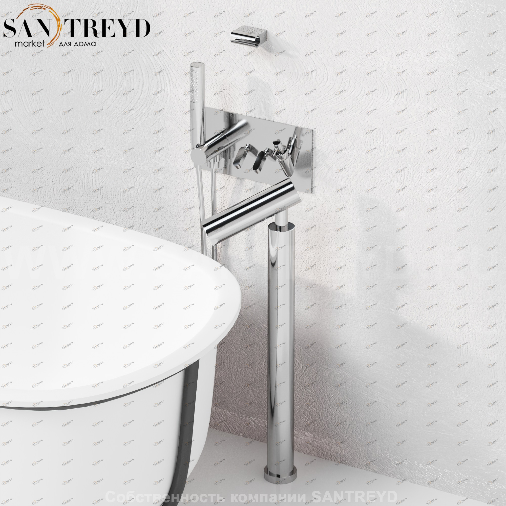 Смеситель с диспенсером для мыла ARUB0936NLS SQUARE для ванны хромированный Agape